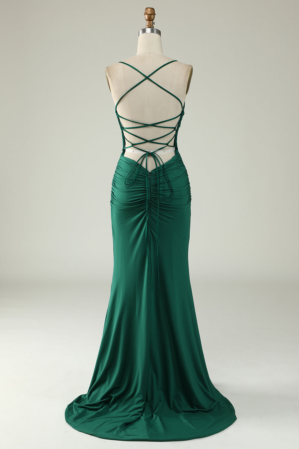 Mermaid Spaghetti Straps Royal Blue Plus Size Ball Dress with Criss Cross Back
