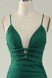 Mermaid Spaghetti Straps Royal Blue Plus Size Ball Dress with Criss Cross Back