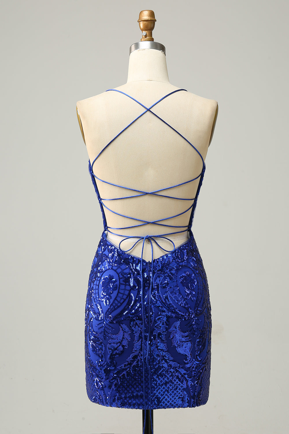 Sheath Spaghetti Straps Fuchsia Sequins Short Cocktail Dress
