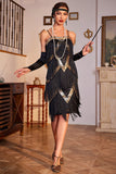 Champagne Sequins Midi 1920s Dress with Fringes