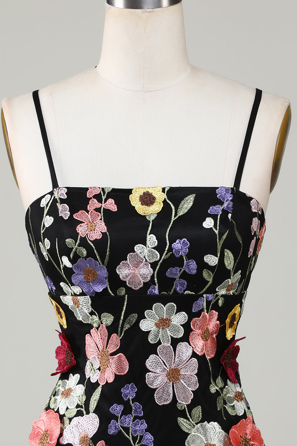 Sheath Spaghetti Straps Blush Cocktail Dress with 3D Flowers