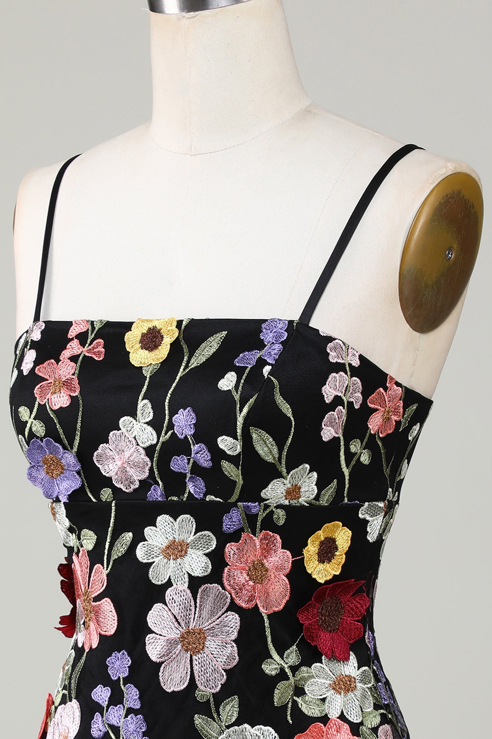 Sheath Spaghetti Straps Blush Cocktail Dress with 3D Flowers