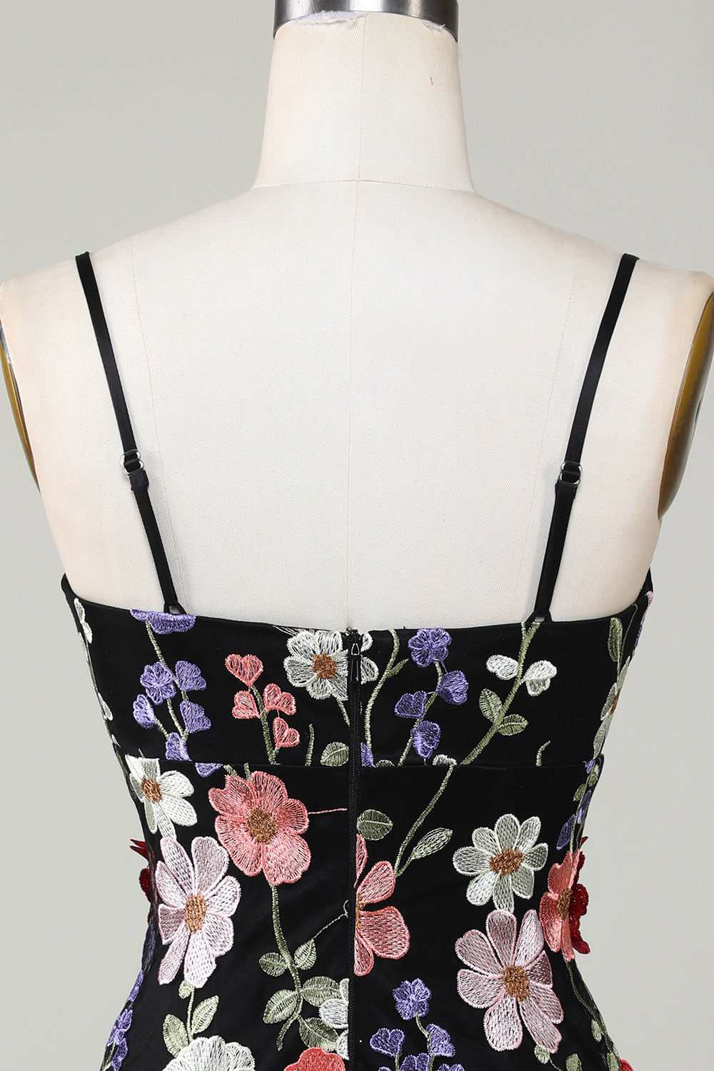 Sheath Spaghetti Straps Blush Cocktail Dress with 3D Flowers