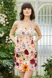 Black Spaghetti Straps Sheath Cocktail Dress with 3D Flowers