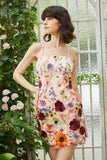 Black Spaghetti Straps Sheath Cocktail Dress with 3D Flowers