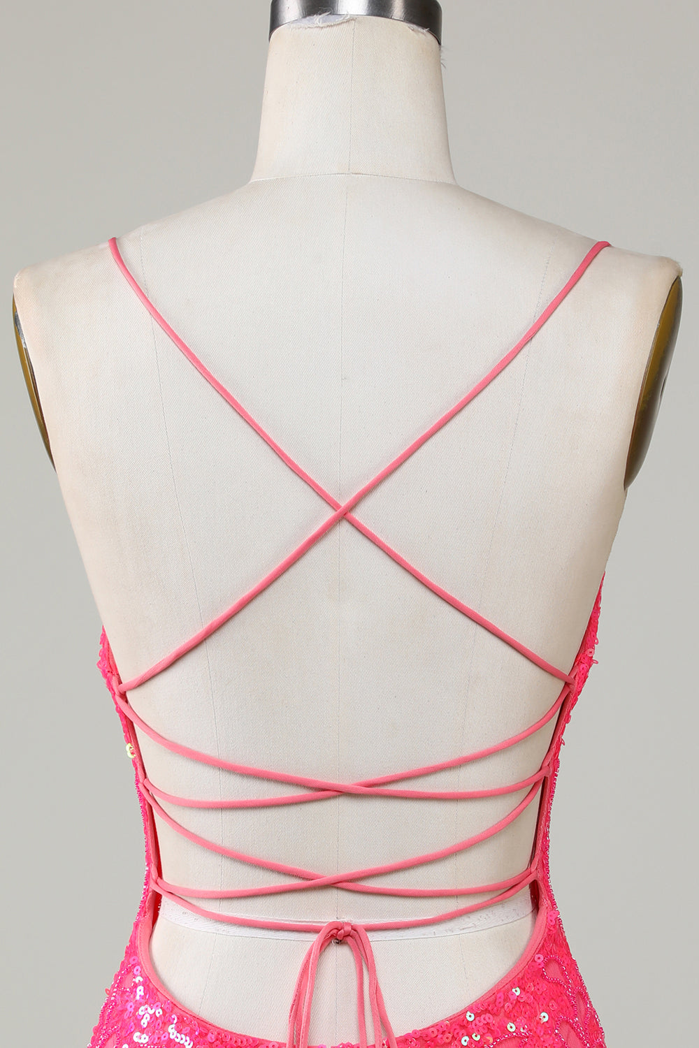 Sparkly Fuchsia Beaded Tight Short Cocktail Dress