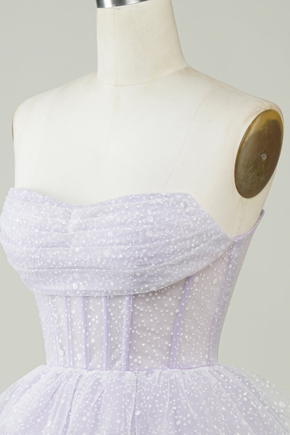 Sparkly Purple Corset Tiered Cute Short Ball Dress