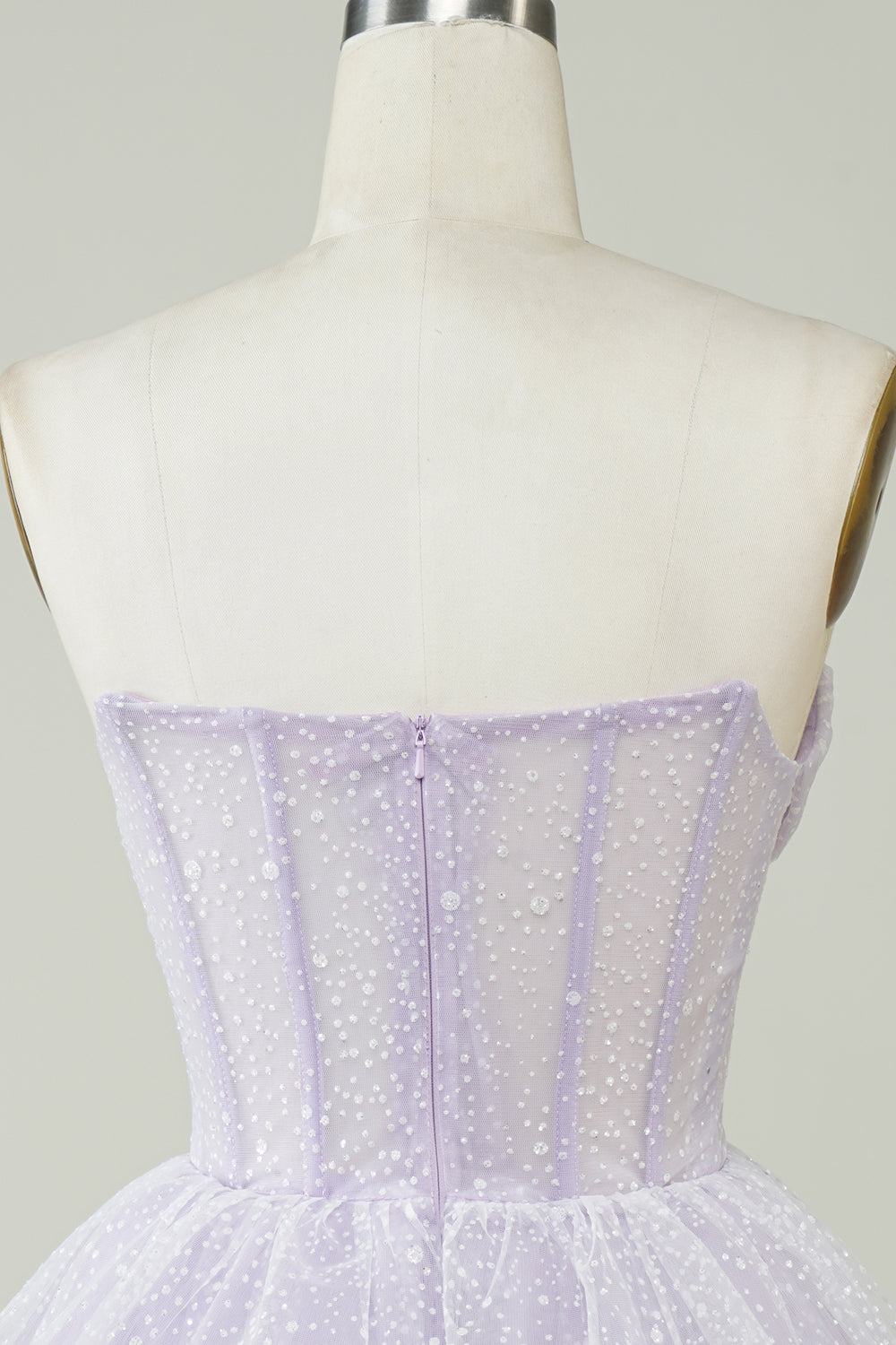 Sparkly Purple Corset Tiered Cute Short Ball Dress
