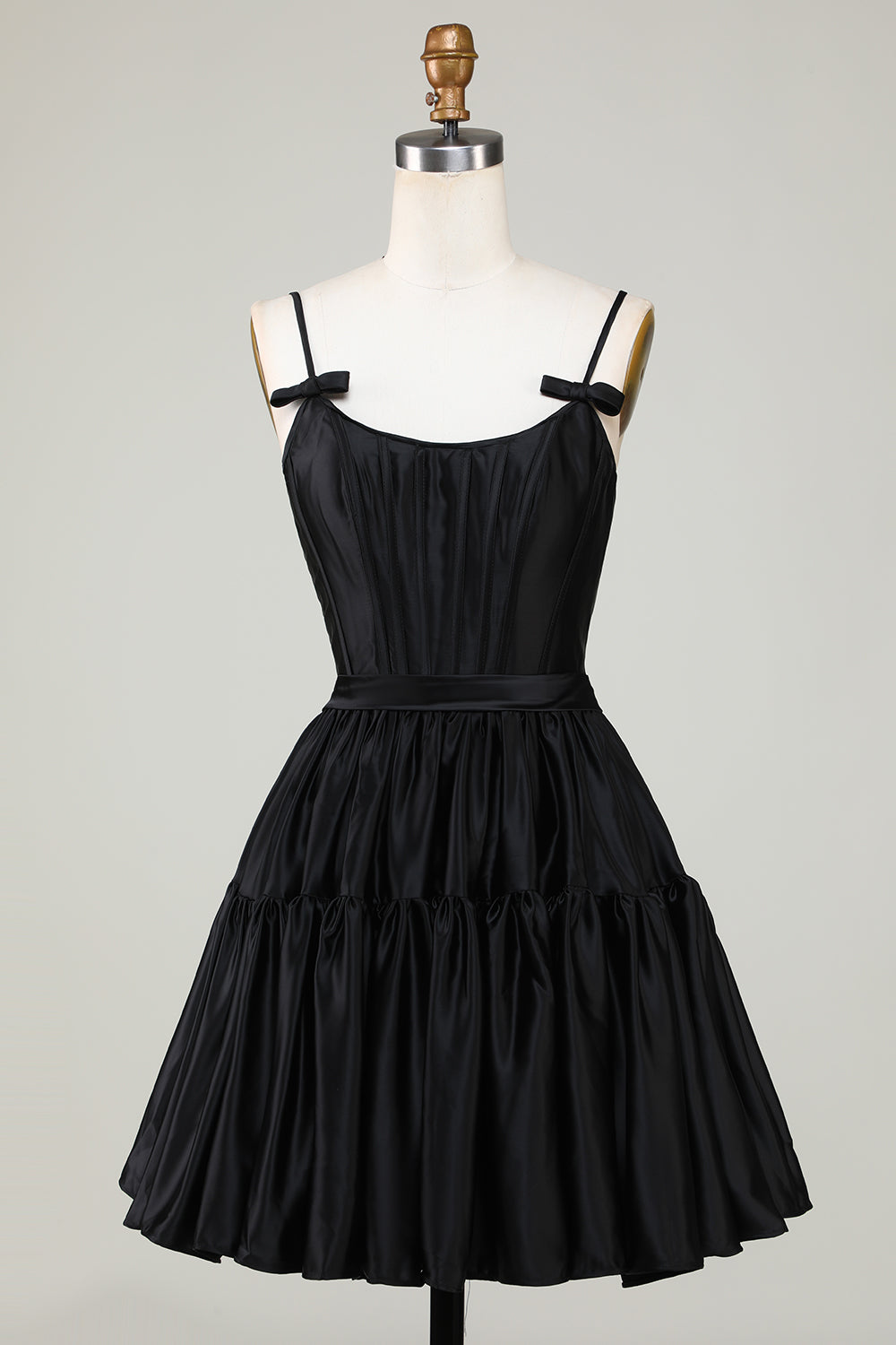 Trendy A-Line Spaghetti Straps Black Short Cocktail Dress