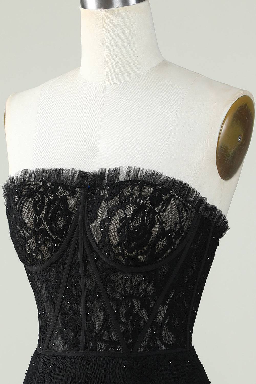 Bodycon Strapless Black Short Cocktail Dress with Beading