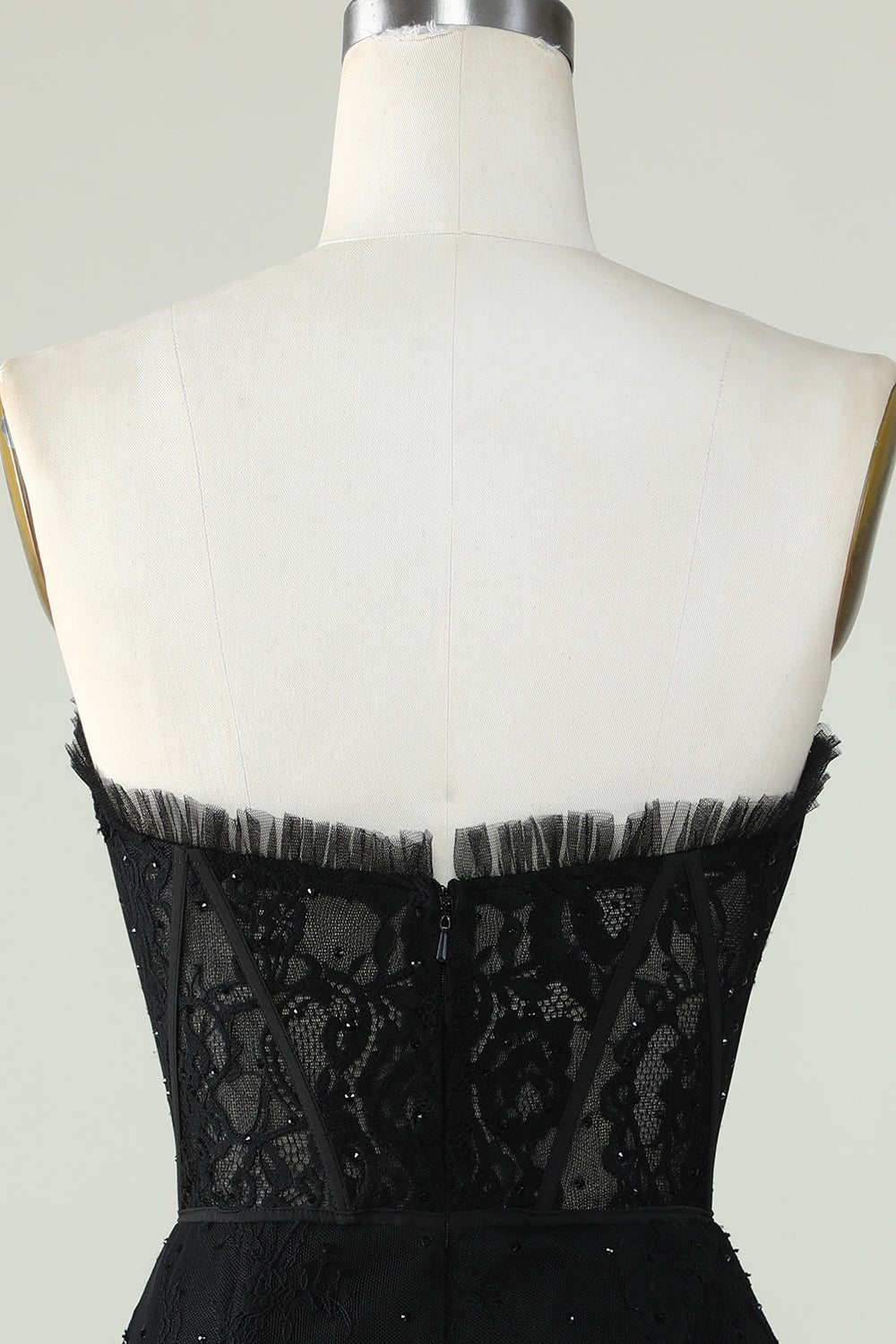 Bodycon Strapless Black Short Cocktail Dress with Beading