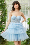 A-Line Sweetheart Pink Short Cocktail Dress