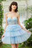 A-Line Sweetheart Pink Short Cocktail Dress