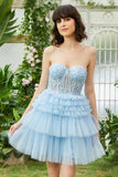 A-Line Sweetheart Pink Short Cocktail Dress