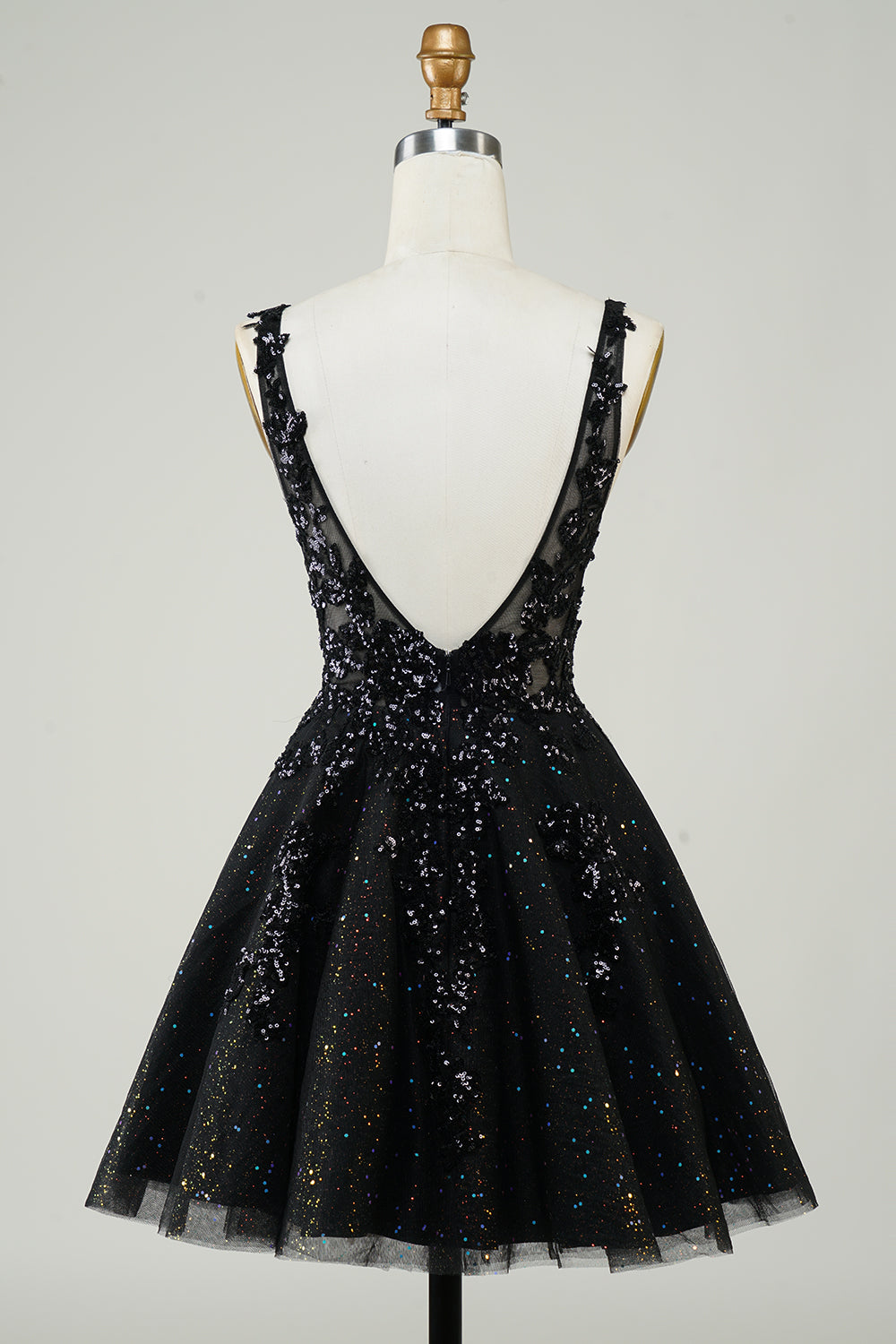 Sparkly Orange A Line Glitter Short Ball Dress with Sequins