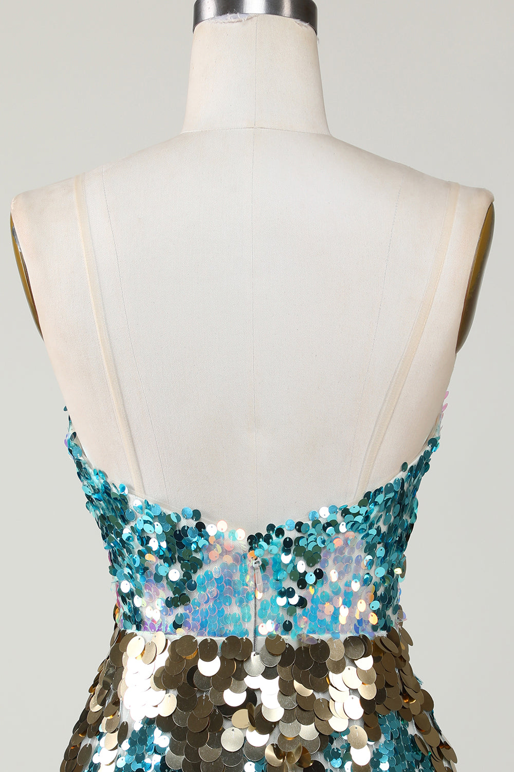 Sparkly Blue Sequined Tight Short Cocktail Dress