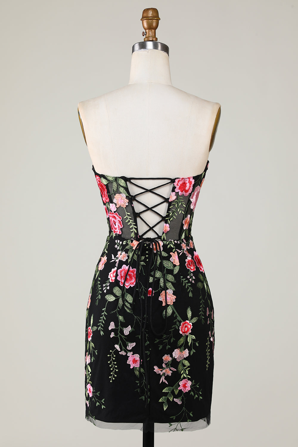 Sweetheart Black Cocktail Dress with Appliques