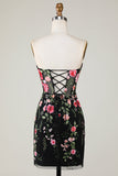 Sweetheart Black Cocktail Dress with Appliques