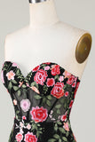 Sweetheart Black Cocktail Dress with Appliques