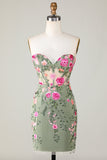 Sweetheart Black Cocktail Dress with Appliques