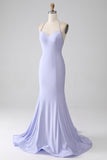 Fuchsia Mermaid Halter Neck Backless Long Ball Dress