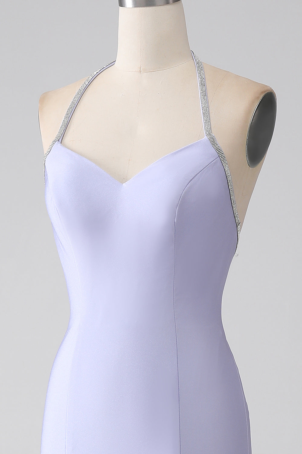 Fuchsia Mermaid Halter Neck Backless Long Ball Dress