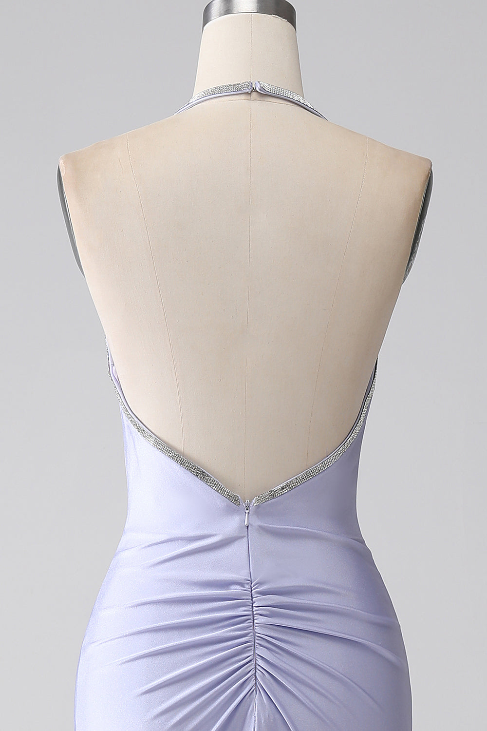 Fuchsia Mermaid Halter Neck Backless Long Ball Dress