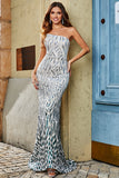 Stylish Mermaid One Shoulder Dark Green Sequins Long Ball Dress
