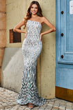 Stylish Mermaid One Shoulder Dark Green Sequins Long Ball Dress