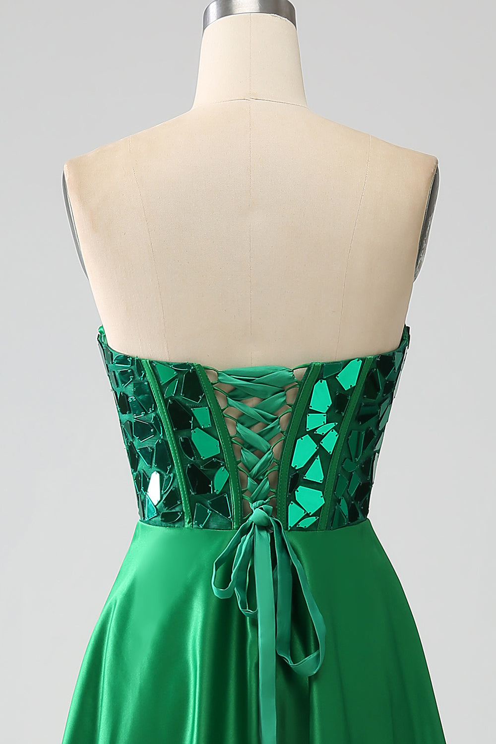 A-Line Sweetheart Dark Green Corset Ball Dress