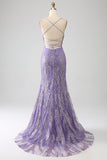 Sparkly Mermaid Lilac Long Ball Dress