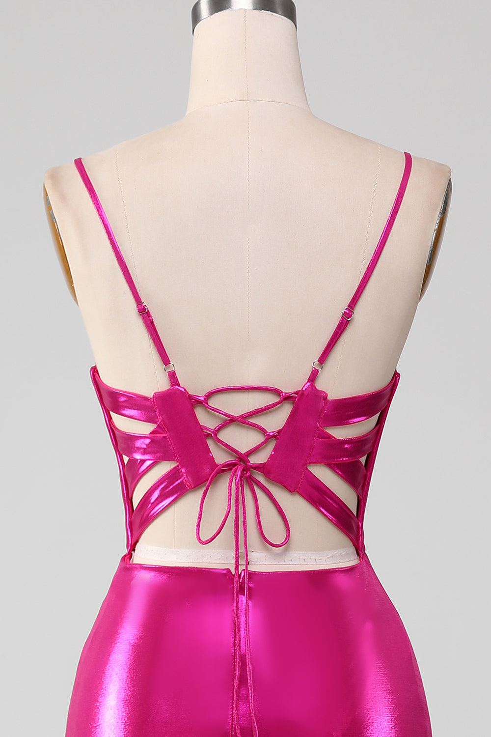 Sparkly Hot Pink Mermaid Simple Long Ball Dress With Slit