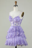 Cute A Line Spaghetti Straps Dark Blue Sparkly Corset Cocktail Dress