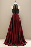 Dark Green A-Line Long Floral Appliqued Formal Dress