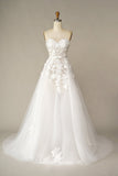 A Line Sweetheart Tulle Wedding Dress with Appliques