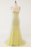 Light Purple Mermaid Long Ball Dress with Appliques