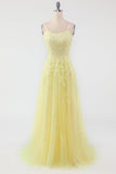 Purple Tulle Ball Dress with Appliques