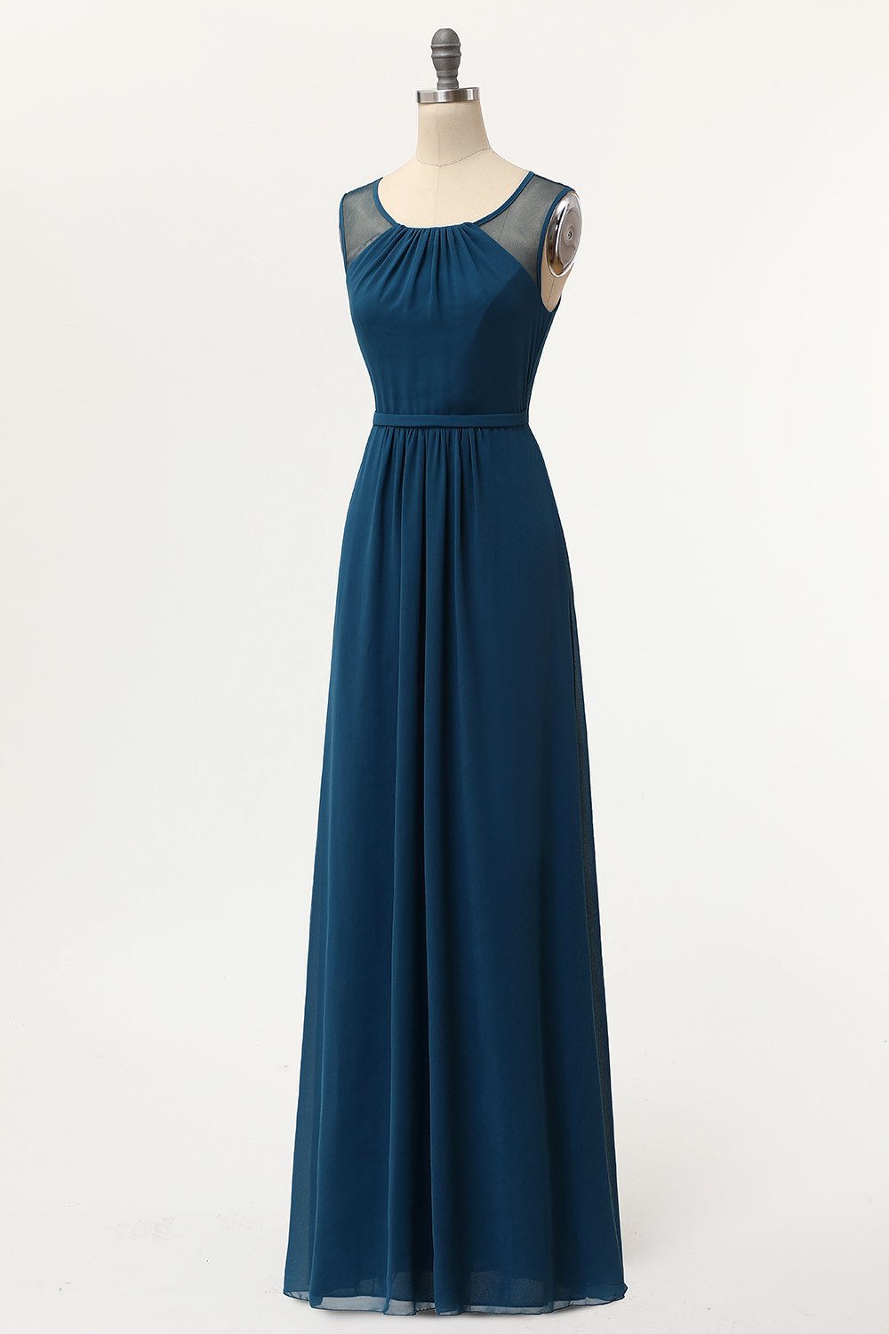 Simple Burgundy A-Line Long Bridesmaid Dress