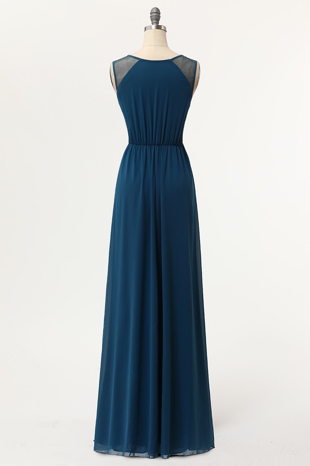 Simple Burgundy A-Line Long Bridesmaid Dress
