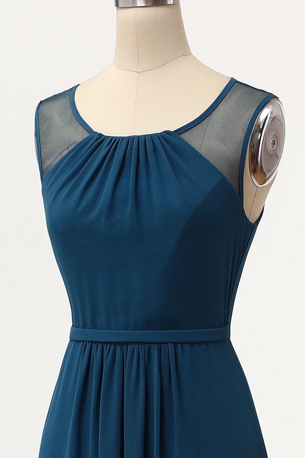 Simple Burgundy A-Line Long Bridesmaid Dress