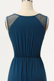 Simple Burgundy A-Line Long Bridesmaid Dress