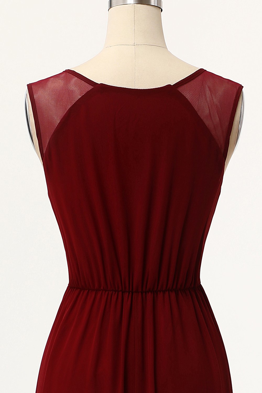 Simple Burgundy A-Line Long Bridesmaid Dress