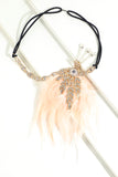 Black Beaded Feather 1920s Flapper Headband