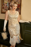 Black Sequins Fringes Plus Size 1920s Flapper Dress