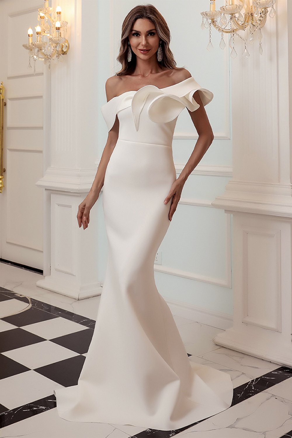 One-Shoulder Mermaid Black Ball Dress