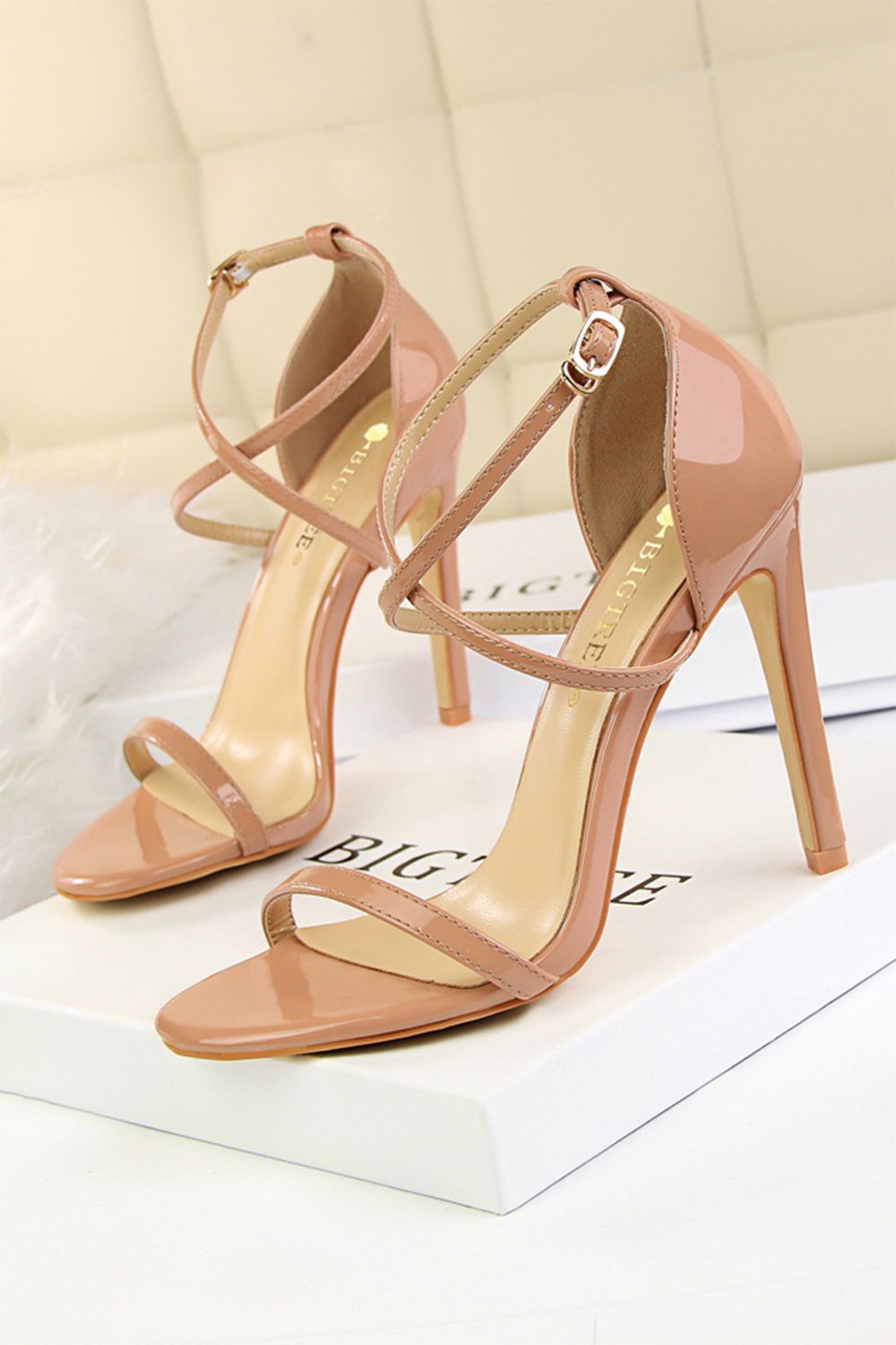 Black Buckle  Stiletto Heel Sandals Pumps