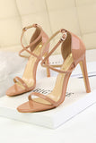 Black Buckle  Stiletto Heel Sandals Pumps