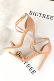 Black Buckle  Stiletto Heel Sandals Pumps