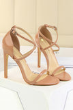 Black Buckle  Stiletto Heel Sandals Pumps