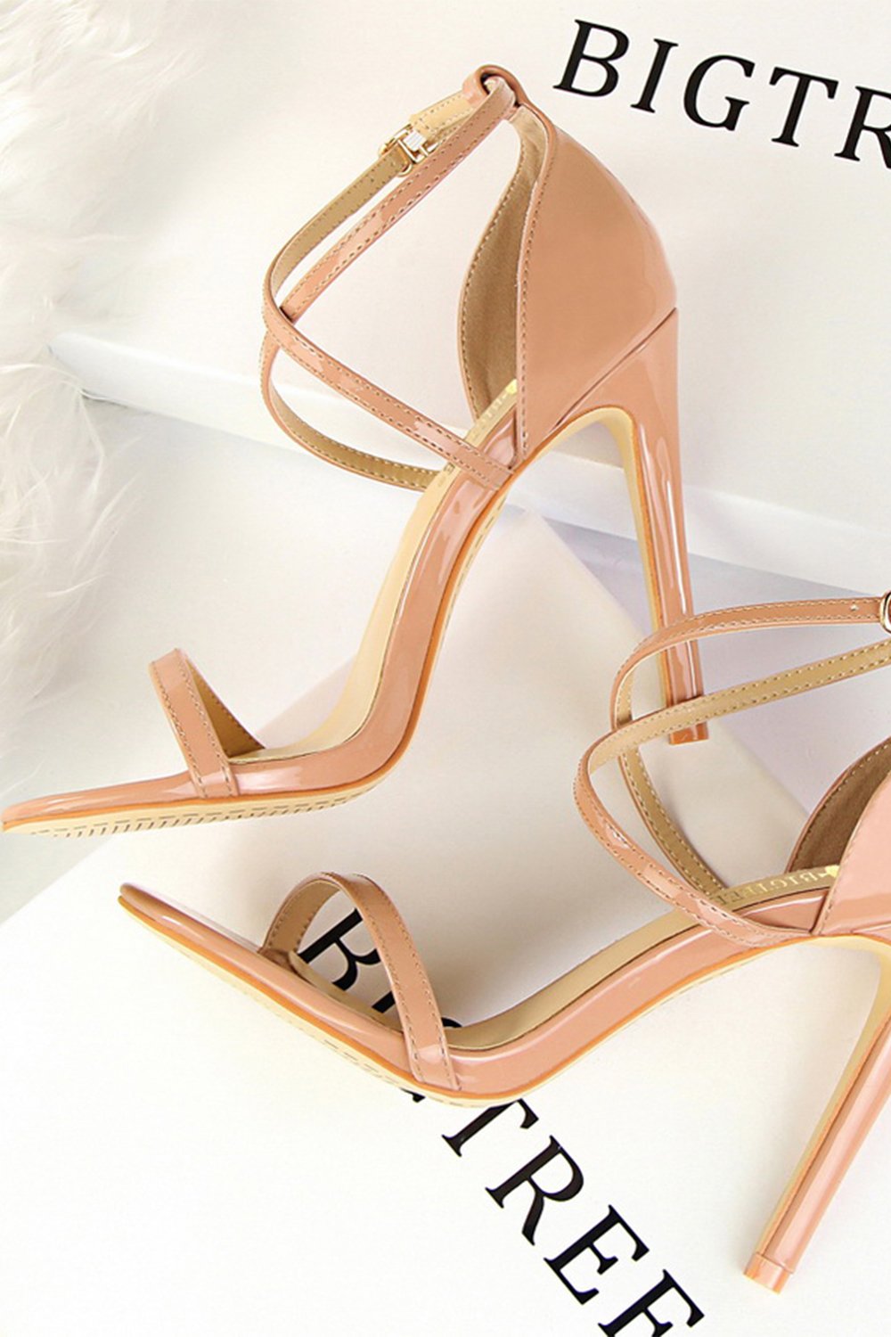 Black Buckle  Stiletto Heel Sandals Pumps